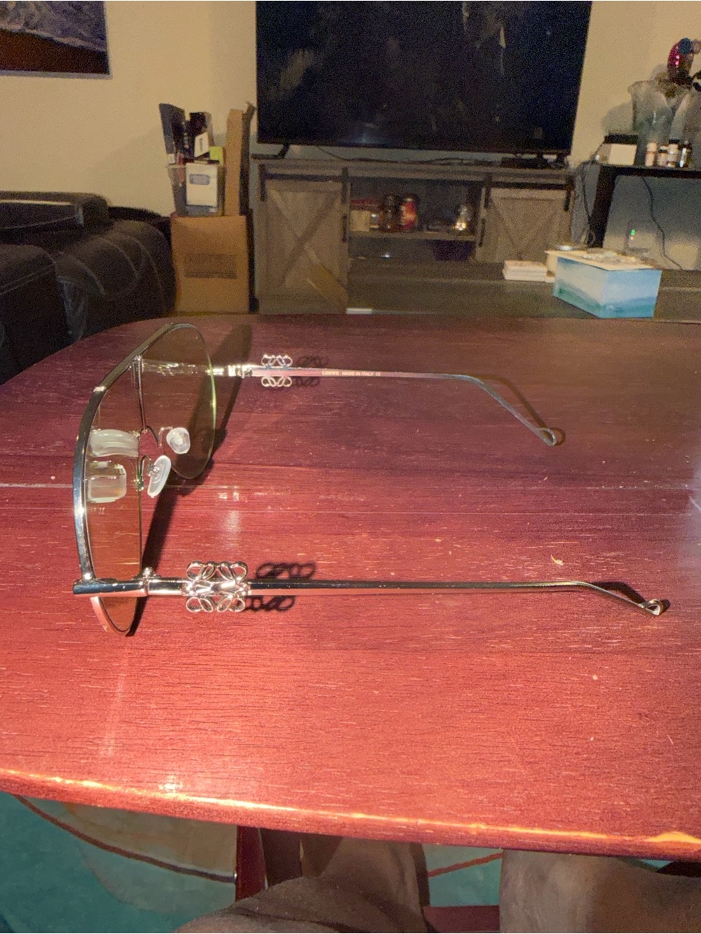 Loewe Gold Aviator Sunglasses with Green Tint - Picture 2 of 3